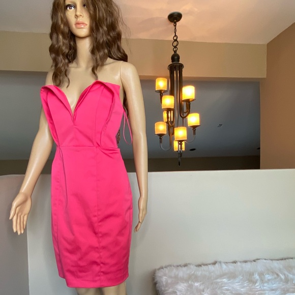 Vintage NastyGal Fuchsia Strapless Mini Dress - Picture 14 of 16